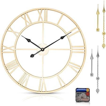 Large Wall Clocks - Roman Numeral Style - Vintage Décor- Elegant Farmhouse Clocks - Battery Operated Wall Clocks - Classic Gold Clock - 30” Diameter - Extra's Included - USA Owned Company 🇺🇸