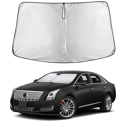 Image of EcoNour Windshield Sun Shade Compatible for Cadillac XTS 2013-2019 Front Window Sunshade Foldable Sun Visor UV & Heat Blocking Protection
