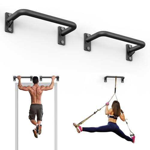 Jusgym Pull Up Bar for Doorway, Heavy Duty Strength Training Pull-Up Bars for Home Gym, Wall Mounted/Joist Mounted/Ceiling Mounted Chin Up Bar with Reinforced Thick Metal Construction - Supports 500 lbs for Full-Body Workouts