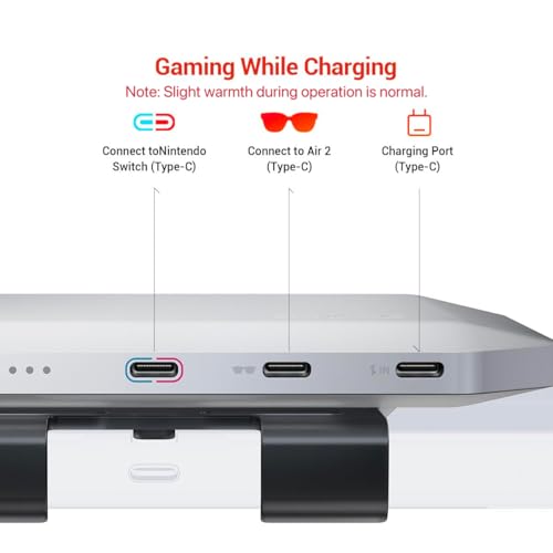Image of RayNeo JoyDock for Switch(Direct) /Switch 2(Back Clip Needed) - with 5000 mAh 5V /3A Flash Rechargeable Extended Battery, Charge & Play, Compatible Air 4 /Air 3 / /Air 2 Series AR Glasses