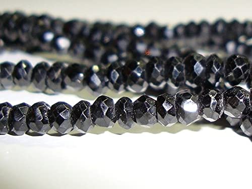 Rondelles de spinelle noire micro facettées pour bijoux du quotidien