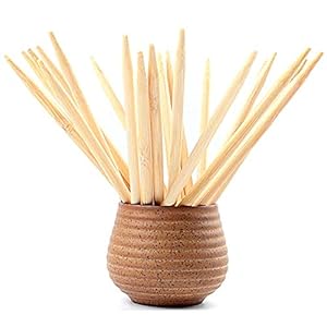 7 Inch Study Bamboo Skewers – 5mm Thick Natural Semi Point Bamboo Sticks BBQ Caramel Candy Apple Sticks for Corn Dog,Corn Cob,Cookie,Lollipop,Kabob,Gril.(100 pcs)