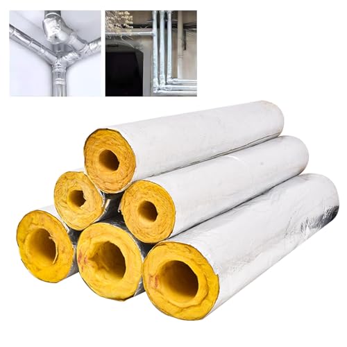 LRHELPBNR Tubo Isolante per Tubi, Coppelle in Lana di Roccia con Alluminio, Ritardante Isolante per Tubi, Tubo di Fabbrica, per Esterni, Isolante(L 1M-34mm/1.3in,50mm)