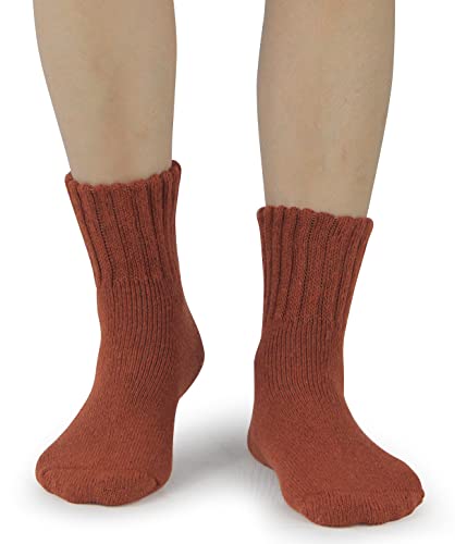 Image of BenSorts Women's Winter Boots Socks Thick Warm Cozy Crew Socks Solid Color Gifts