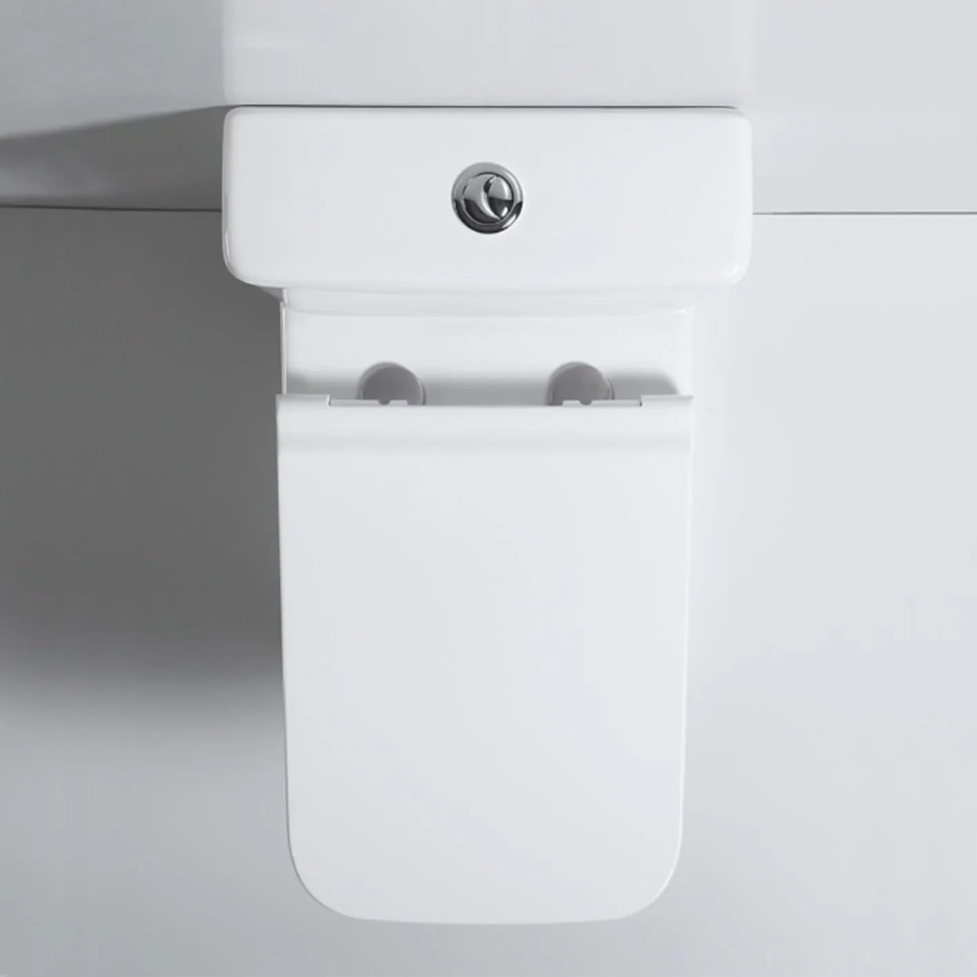 Hisre Premium Western Floor Mounted One Piece Water Closet Ceramic Western Toilet/Commode/European Commode Square With Soft Close Seat Cover For Lavatory, Toilets (CRENZA), photo 4 of 5