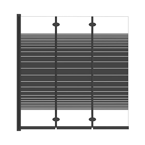 Gecheer 3-teilig Badewannenfaltwand Duschabtrennung Badewannenaufsatz Duschwand Duschtrennwand Duschkabine Faltwand 130 x 130 cm (B x H),ESG, Aluminiumlegierung – Bild 5