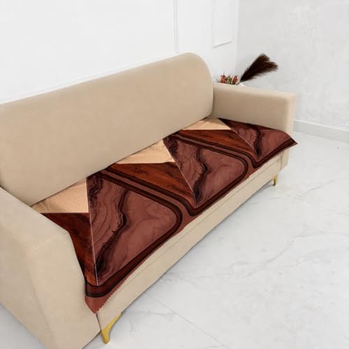 Image of Homerz Premium 'Luxe Series' Holland Velvet Sofa Cover | Smooth Finish | Anti-Skid Fleece Backing | Soft Touch Couch Protector for Living Room (Urban Dune, 7 (3+2+2) Seater, Only Seat Cover)