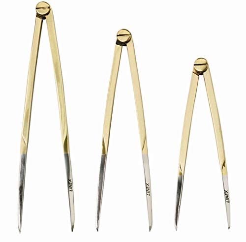 Linex 82001 Compas marin droit en laiton avec pointes en acier inoxydable 152 ou 6