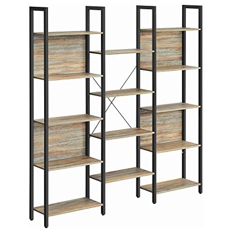 VASAGLE Bücherregal, Standregal mit 14 Ablagen, Regal mit Metallrahmen Cover