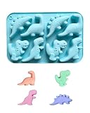 Fokroin Dinosaurier Silikonform, 8 Löcher, Blau, Silikon Schokoladenform, für Süßigkeiten...