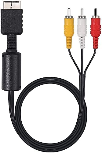 ULTRABYTES PS2 To AV Audio Video Cable RCA Cable Compatible With PS1 PS2 PS3 / AV to RCA Cable Lead / 1.8m (Black)