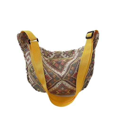 Generisch Bandoleras pequeñas negras bohemias para mujer, bolso de hombro, bolso hippie ideal para viajes, vacaciones y trabajo, bolso bandolera rojo, amarillo, 1 Generisch Bandoleras pequeñas negras bohemias para mujer, bolso de hombro, bolso hippie ideal para viajes, vacaciones y trabajo, bolso bandolera rojo, amarillo, 1