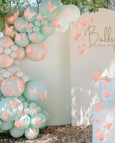 Image of 72Pcs 3D Butterfly Wall Decor, Pink Butterfly Decorations, 4 Styles 3 Sizes Removable Butterflies Pink Wall Stickers Room Decor for Birthday Party Kids Bedroom Cake Nursery Room Decor