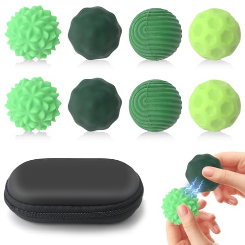 8 Piezas Magnéticas Anti-Estrés, MagnéTicas De Acupresión, Pelotas de Acupresión con Fricción, Antiestres Juguetes Sensoriales, Magnéticas de Silicona para Aliviar Ansiedad y Estrés