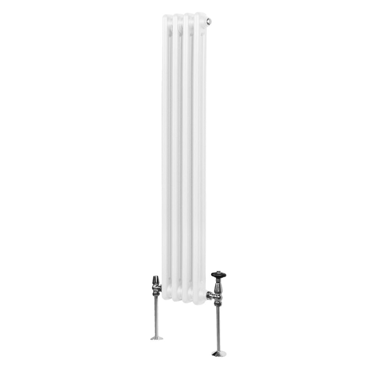 Tradycyjny grzejnik 2-kolumnowy 1500 mm x 202 mm nowoczesny grzejnik centralny z połyskiem biały stal węglowa pionowy montowany na ścianie kuchnia salon łazienka szczotka do czyszczenia zestaw