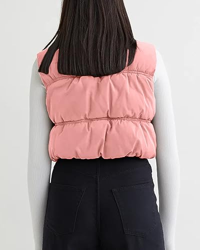 Image of SySea Women's Crop Puffer Vest Winter Zip Up Lightweight Sleeveless Warm Outerwear Padded Coat