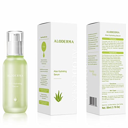 Aloderma Hydrating Face Serum With 69% Organic Aloe Vera, Deep Hydration Facial Serum With Hyaluronic Acid & Natural Antioxidants, Nourishing Aloe Serum For Face, Moisturizing Serum For All Skin Types #TOP3