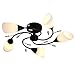 Semi Flush Mount Ceiling Light Fixture - FINXIN FXCL22 Modern Black Painting Pendant Light for Bedroom,Hallway,Kitchen and Dining Room (Black)