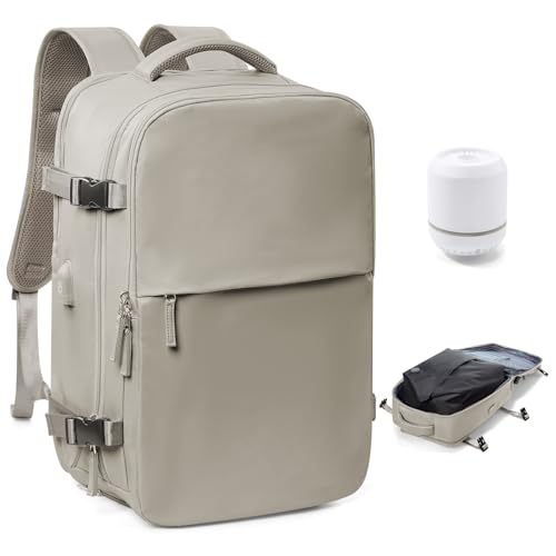 Mochila de viagem a vácuo com bomba para mulheres, itens pessoais, mochilas de transporte aprovadas por voo, 45,7 x 35,5 x 20,32 cm., C2 - Marrom, Large(with Vacuum Pump), Mochila de viagem a vácuo