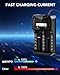 18650 Battery Charger,21700 Battery Charger, AA/AAA Intelligent Charger with LCD Display for 3.7V NiMH NiCD, Auto Shut-Off & Overcharge Protection (2 Bay)