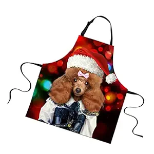 Christmas Apron Unisex Kitchen Bib Apron for Cooking/Baking Party Supplies J
