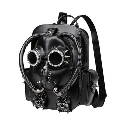 Sac à dos vintage à rivets punk rock pour voyage et université homme et femme