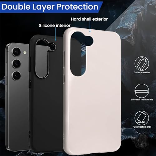 Coque Samsung S23 Plus silicone anti-choc HL2 rose double couche