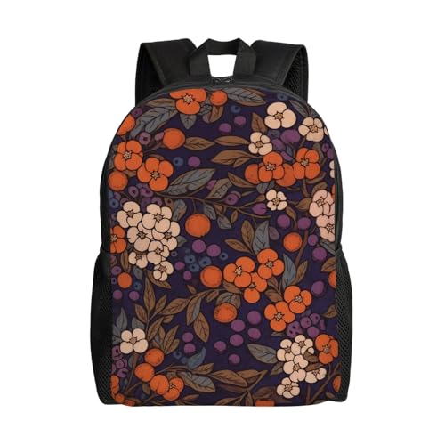 Mochila para mujeres y hombres con flores blancas, impermeable, para senderismo y viaje miniatura 1