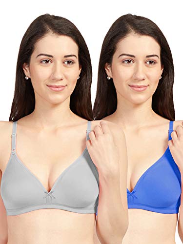 Image of SONARI Omania Womens Non-Padded Cotton Polyester Bras - Solid, Non-Wired, Medium Coverage, Hand Washable (Pack of 2)