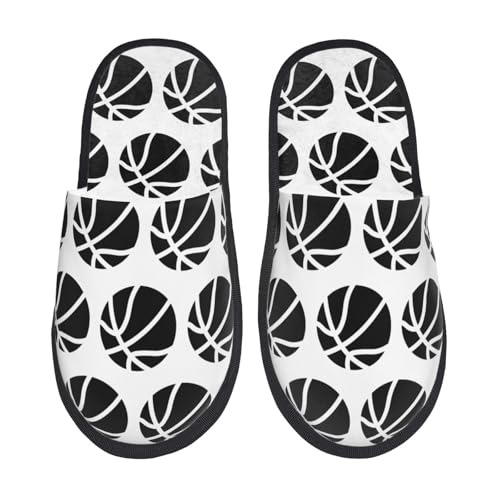 Basketball Slippers For Women Men Cozy Indoor And Outdoor Slip On Slippers Fuzzy House Shoes