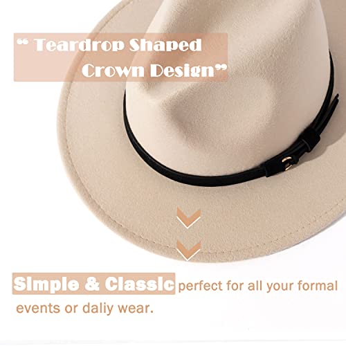 Image of Lisianthus Men & Women Vintage Wide Brim Fedora Hat | Classic Belt Buckle Decor, Adjustable Drawstring, Inner Breathable Sweatband, Timeless Style, Ideal for Travel & Daily