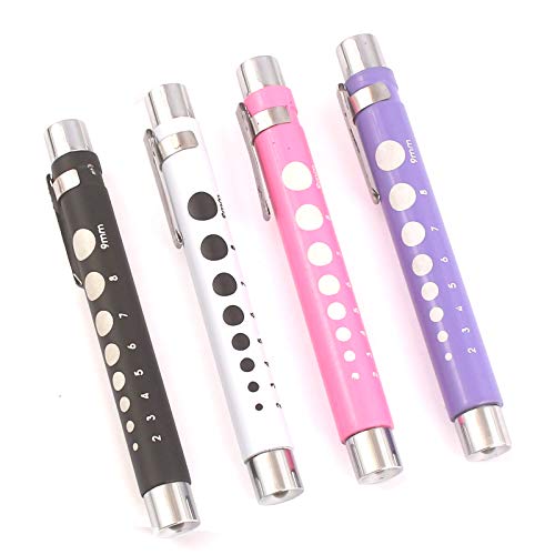 Precise Canada: Nurse Pen Light Led Medic Penlight with Pupil Gauge for Nursing Students Doctors White Light (Pink & Purple & Black & White)