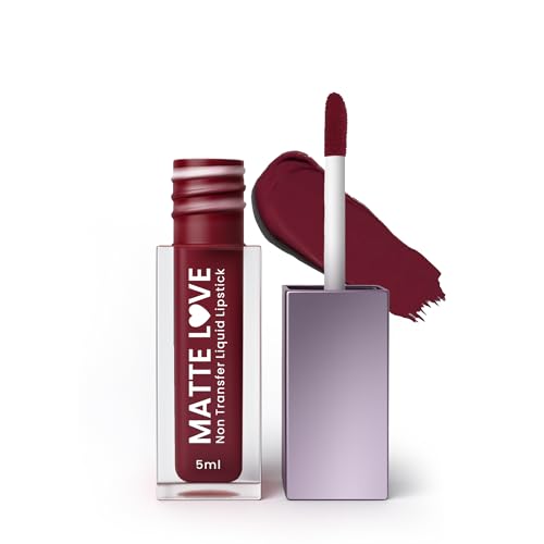 Image of Hilary Rhoda Matte Love Non Transfer Liquid Lipstick | Lightweight & Matte Finish | Waterproof Lipstick for Women | Long Lasting & Non-Drying Lipstick | 5ml (Burgandy Flush - Shade 24)