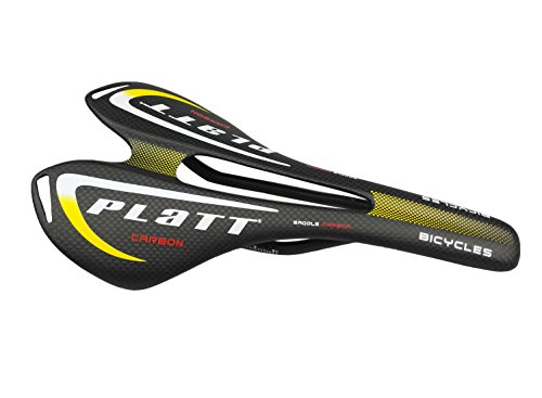 PLATT Bike Carbon Fiber Saddle Lightweigth Bicycle Seat for Road Bike and Mountain Bike 3K Matte,Yellow, Matte Yellow - Image 3