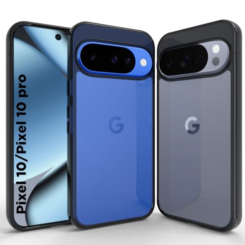 Image of RIGGEAR Shockproof Clear Hybrid Armor Back Cover Case for Google Pixel 10 / Pixel 10 Pro (Clear-Black Bumper and Transparent PC)