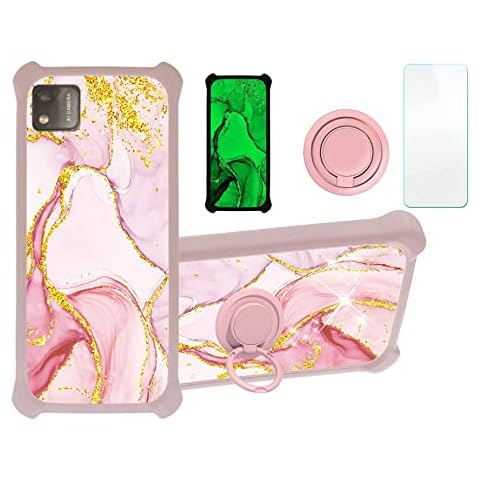 Aroepurt Vortex V22 Case Compatible with Vortex V22 Phone Case Cover [with Tempered Glass Screen Protector][Hard PC + Soft Silicone][Gold Glitter+Luminous] JSF-FDL Cover