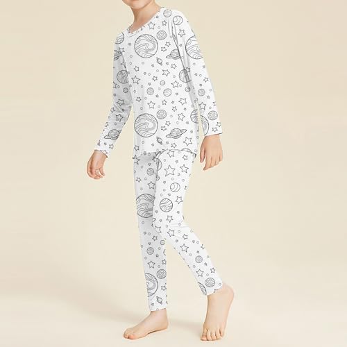 DIY Cartoon 𝗣ajamas Sets for Boys Girls Hand Painted 𝗣ajama 𝐒leepwear Kids Christmas Black White 𝗣js Outfits Suit4