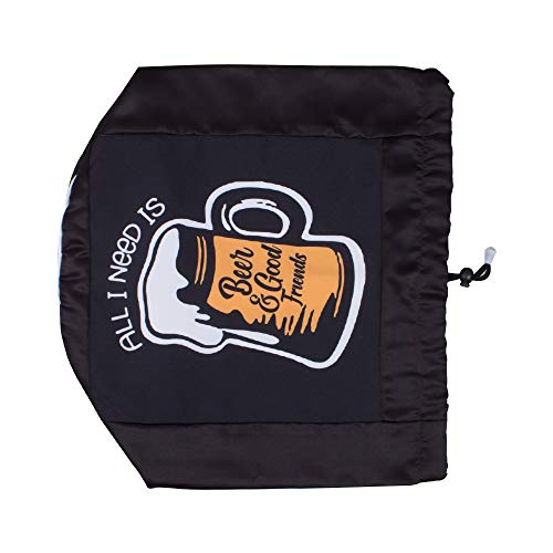 Image of Swayam 20 Litre Bottle Cover for Home & Office | Bottle Protector | Lace Closure at Bottom | Machine Washable | Environment Friendly | Digitally Printed | 44cm x 42cm x 32cm - Black