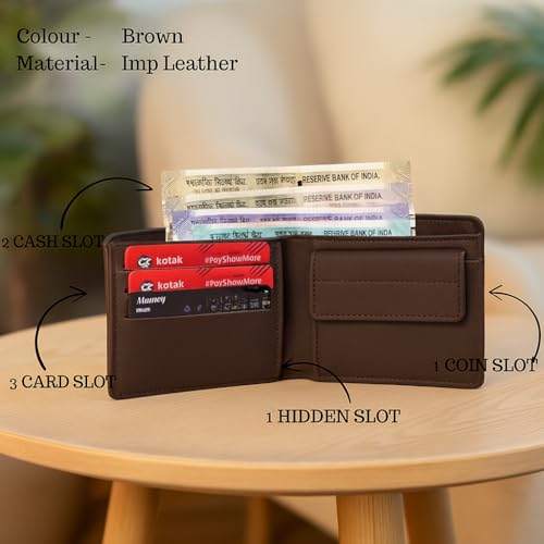 Image of Thebaegift Personalized PU Leather Men's Wallet with Customized Name | Birthday Anniversary Corporate Gift for Men Male Husband Brother | Wallets for Men Man | Gift for Dad Father Daddy Papa