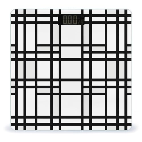 Báscula digital de baño con patrón lineal horizontal miniatura 1