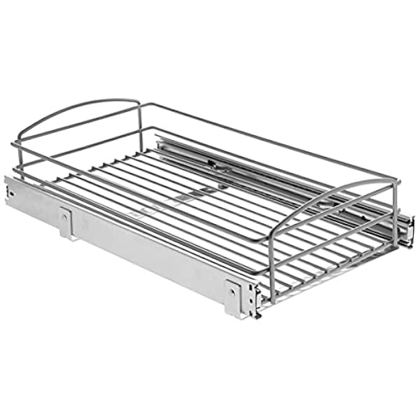 Knape & Vogt dra ut skåp organisatör, stål, frostad nickel