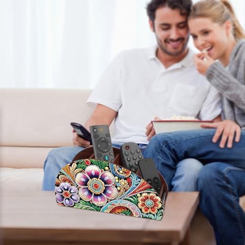 Image of Diamond Painting Art Kit Organizer Box, colorful flowers DIY Special Shape Diamond Partial Mosaic Handmade Making Kit Organizer Box, Modern Home Dining Living Room Table Top Decor Art Decoration