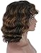 Brinbea 100% Remy Human Hair Wig with Bangs Black Brown Highlights Body Wave Real Human Hair Wigs for Women 12