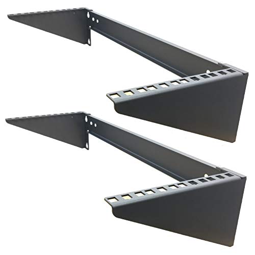 Jingchengmei (2 Pack 44 Pounds Loading) 4U Folding 19 Inches Cold Rolled Steel Wall Mountable Vertical Rack and Networking Euipment Server Rack, Black(4U2PC44P)