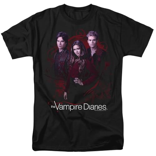 Popfunk Vampire Diaries Company of Three Unisex Adult T Shirt (Large) Black