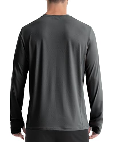 Mens UPF 50+ Rash Guard Swim Shirts, Cooling Dry UV Sun Protection Long Sleeve SPF Shirts for Fishing Hiking Running2
