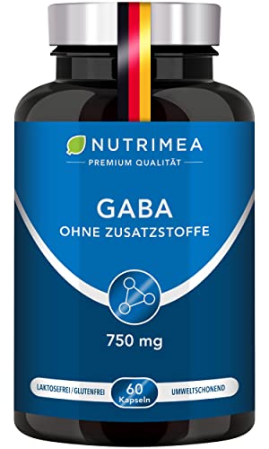 GABA Pur 750mg | Hochdosiert & Ohne Zusätze | Kapseln 100% Vegan | Ruhe & Entspannung - Calm, Sleep & Relax
