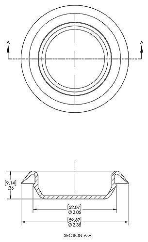 Image of Caplugs BP-2 BP Series - Button Plug with Recessed Type Heads, 200 Pack, Black LD-PE, Hole Size 1.97-2.02 inch x Metal Thickness .02-.10 inch Plugging Holes, Auto Body, Tanks, Refrigeration Units