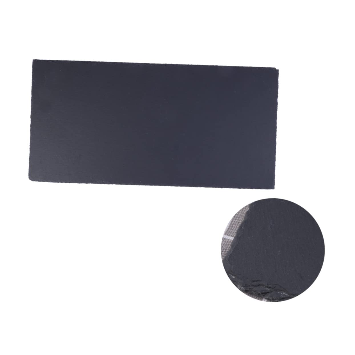 TOPBATHY Plato Rectangular de Piedra Natural 40x20cm para Servir | Bandeja para Fruta y Sushi, Formato Largo, Almacenamiento Sencillo, Acabado Atractivo