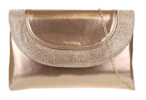 Pochette plate en strass pailleté pour femme idéale pour mariage